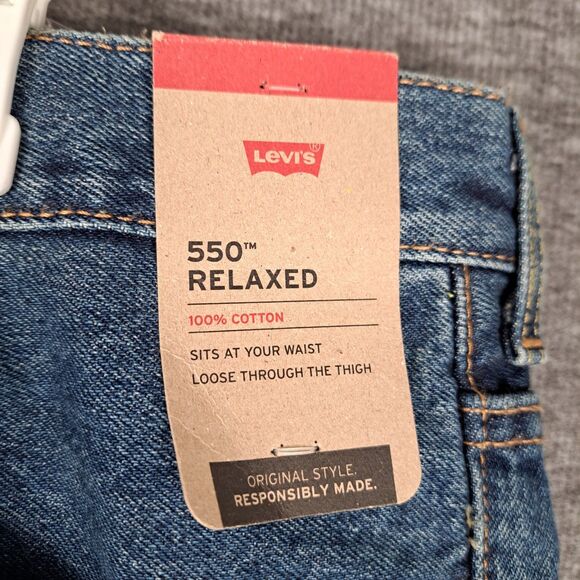 Levi's Men's 550 Jeans 44x32 Rinse Big and Tall Relaxed Fit NWT New With Tags - Picture 6 of 16
